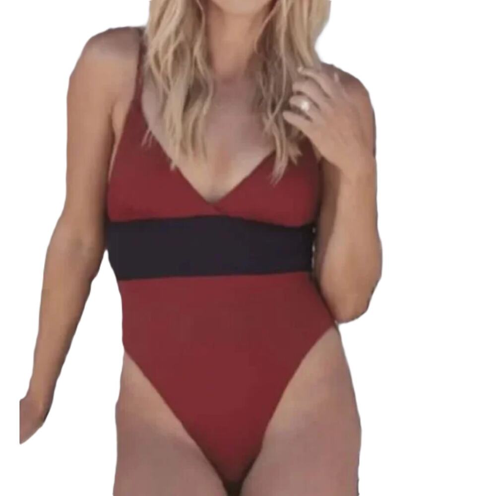 Andie Swim Rust Red One Piece Bathing Suit The Bronti Size XS